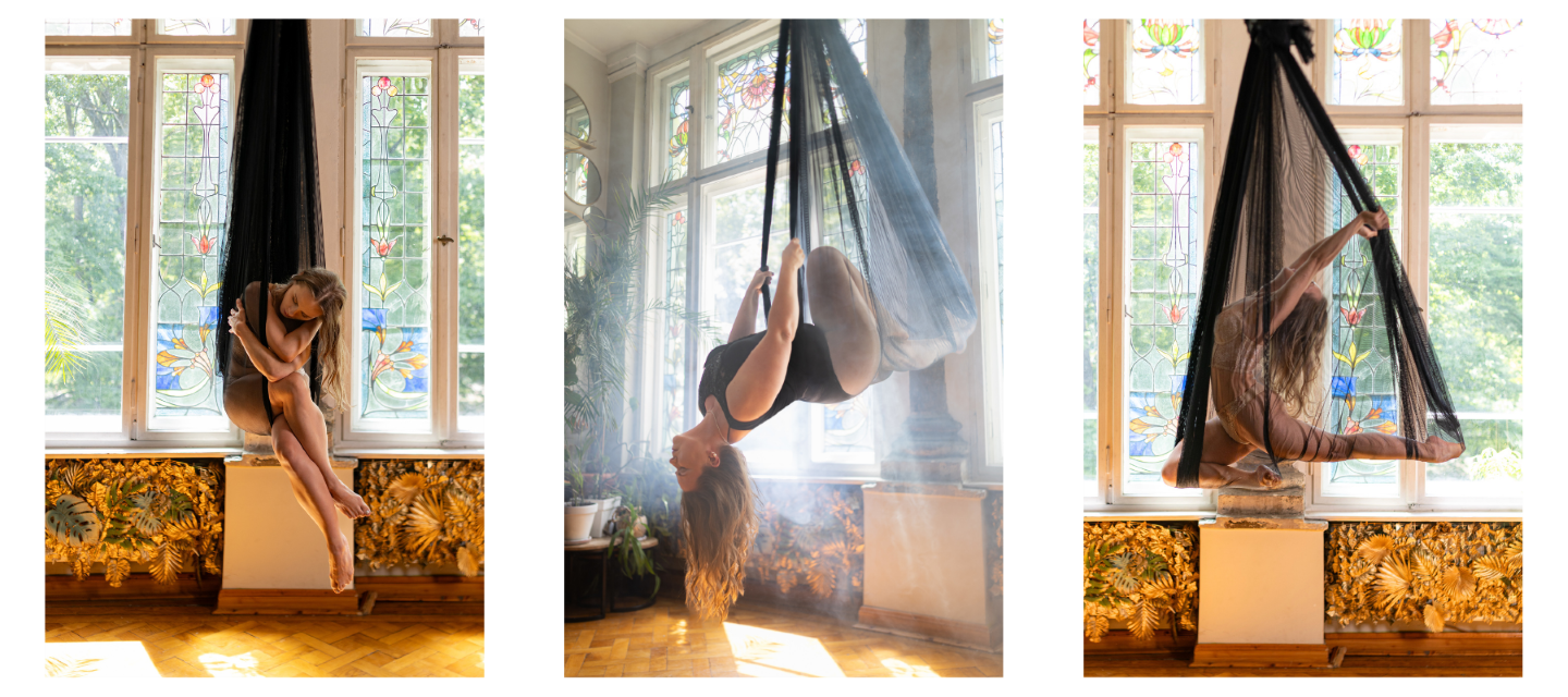 example of our work, photos with transparent hammock